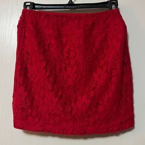 Red mini skirt